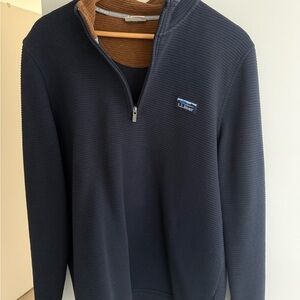 L.L. Bean Men's Dark Blue Zip-Up Sweater